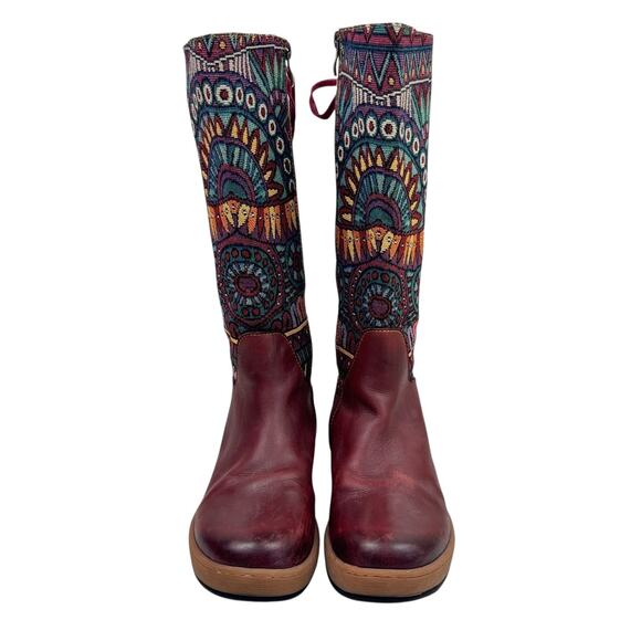 Socofy Boho Patchwork Leather Boots - Picture 2 of 11